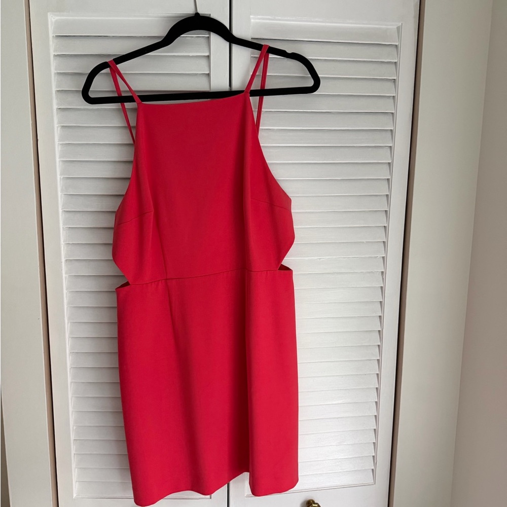 French Connection Coral Cutout Spaghetti-Strap Mini Dress